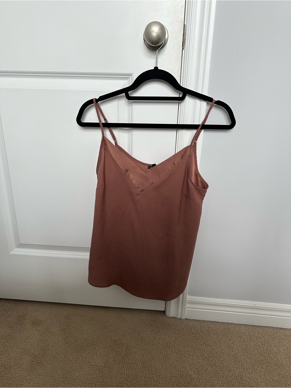 Dynamite V-Neck Satin Cami in Copper